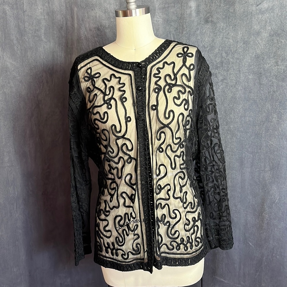 Authentic Vintage black lace blouse, jackets Size L